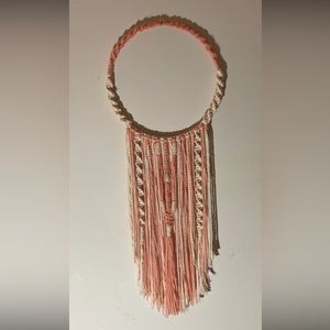 Beautiful boho cream and peach macrame wall hanging